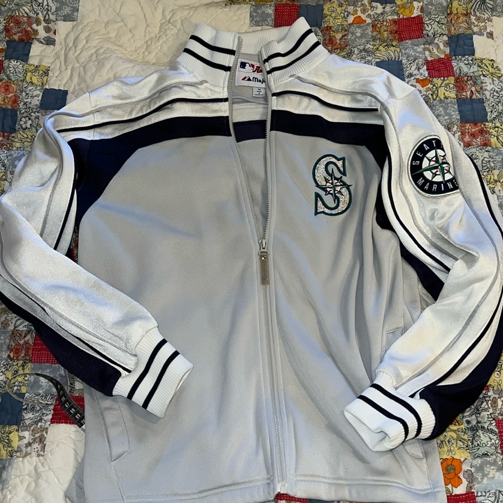 Majestic 90s vintage zip up heavy Seattle Mariners sweatshirt jacket